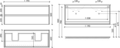 Тумба под умывальник Sancos Libra / LB120-2EG