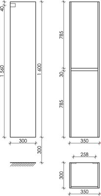 Шкаф-пенал для ванной Sancos Libra / PLB35EG
