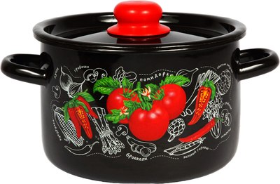 Набор кастрюль СтальЭмаль Помидорки 1с144
