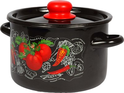 Набор кастрюль СтальЭмаль Помидорки 1с144