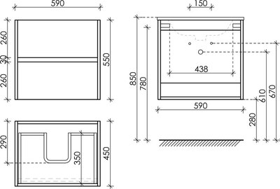 Тумба под умывальник Sancos Urban / UR60ECH