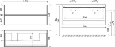 Тумба под умывальник Sancos Urban / UR120-2ECH