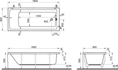 Ванна акриловая VitrA 55840001000