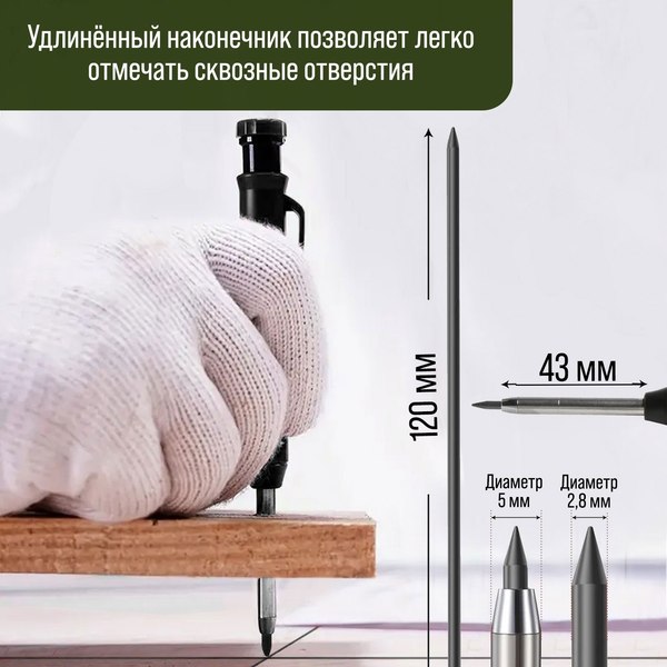 Карандаш строительный Tundra С точилкой / 9953714