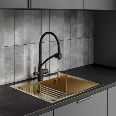 Мойка кухонная РМС MR-6050G (корзина раздвижная и дозатор врезной)