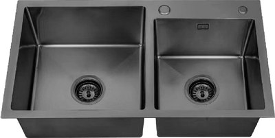 Мойка кухонная РМС MR-7843BL (корзина раздвижная и дозатор врезной) - фото