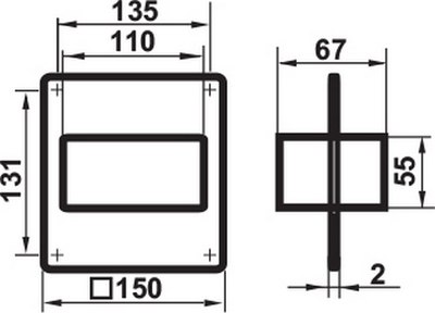 Соединитель воздуховода Семь ветров С настенной пластиной 110x55 / 555