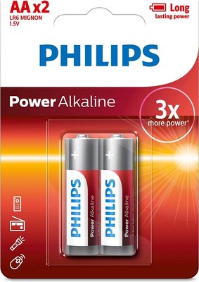 Комплект батареек Philips Power Alkaline AA LR6P2B - фото