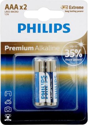 Комплект батареек Philips Premium Alkaline AAA LR03 - фото