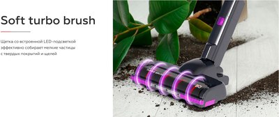 Вертикальный пылесос BQ VCA0201H (серый/фиолетовый)