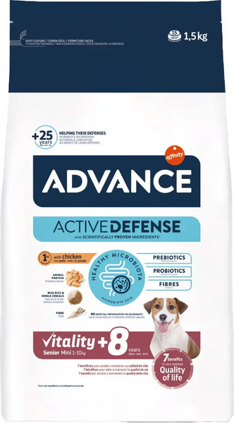 Сухой корм для собак Advance Mini Senior для малых пород старше 8 лет - фото