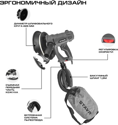 Шлифовальная машина для стен Ставр SWS 1200-225L