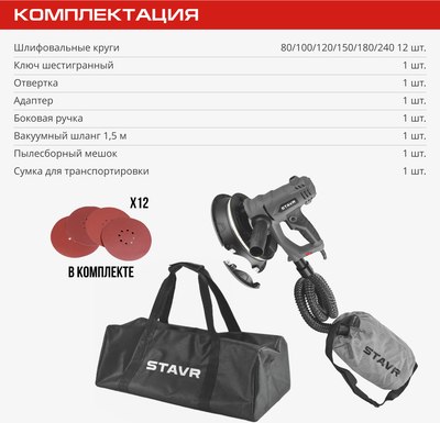 Шлифовальная машина для стен Ставр SWS 1200-225L