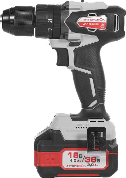 Аккумуляторная дрель-шуруповерт Интерскол DAU-13/36V 50 (850.2.2.70)