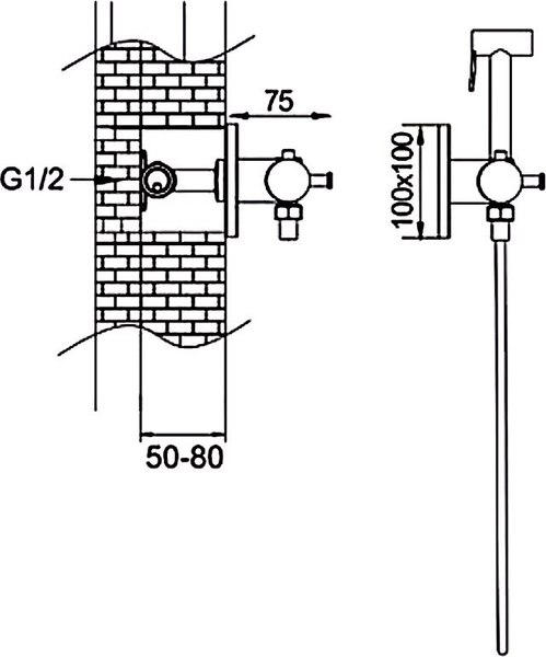 Гигиенический душ со смесителем Rose R915H