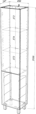 Шкаф-пенал для ванной Garda Grado23k 400 / 26.23K.400