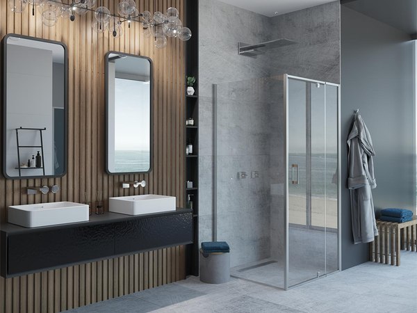 Душевой уголок Alex Baitler 120x90 AB71C120 + стенка SG71C90