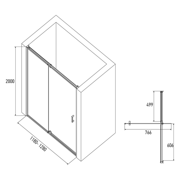 Душевой уголок Alex Baitler 80x200 / SG74B80 + AB74B120