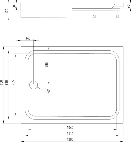 Душевой уголок Alex Baitler AB 214-120 + поддон AB12917H-1