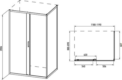 Душевой уголок Alex Baitler AB14120X1 + поддон AB12917H-1