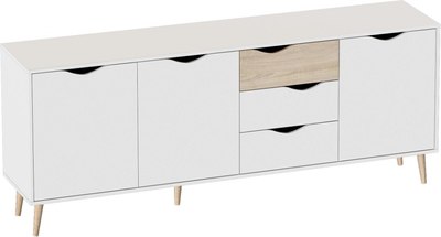 Тумба Мебельград Соната 1.95 (белый фон/дуб сонома) - фото