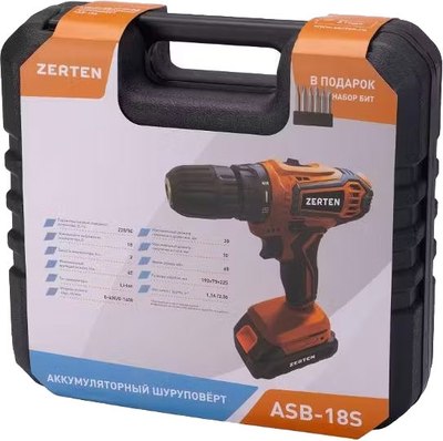 Аккумуляторная дрель-шуруповерт Zerten ASB-18S