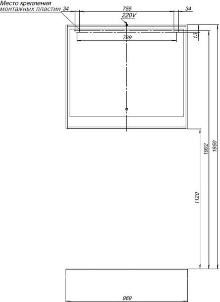 Зеркало Aquanet Милан 100 LED / 336396
