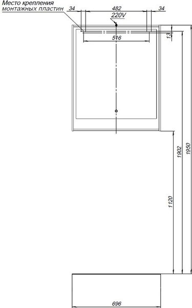 Зеркало Aquanet Милан 70 LED / 336394