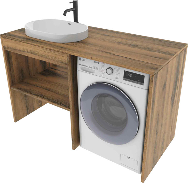 Тумба под умывальник ЗОВ Стамбул 130 / S130LAW0LAWWMC2BC - фото