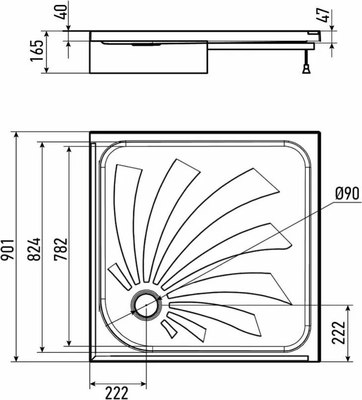 Душевой уголок Alex Baitler Baitler AB244-90 + поддон AB9017H-2
