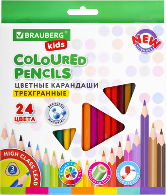 Набор цветных карандашей Brauberg Kids New / 182002 - фото