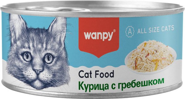 Влажный корм для кошек Wanpy Cat Курица с гребешками - фото