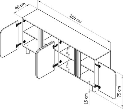 Тумба Dipriz Ola 4дв / Д.98021