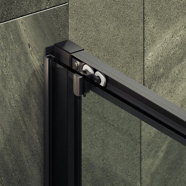 Душевая дверь MaybahGlass 195x120 / MGD-1276-6 (бесцветный/черный)