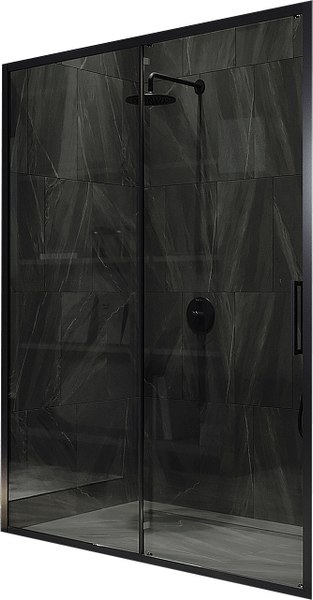 Душевая дверь MaybahGlass 195x120 / MGD-1284-6 (графит/черный) - фото