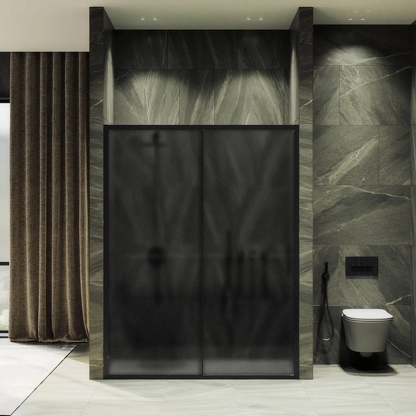 Душевая дверь MaybahGlass 195x120 / MGD-1288-6 (графит матовый/черный)