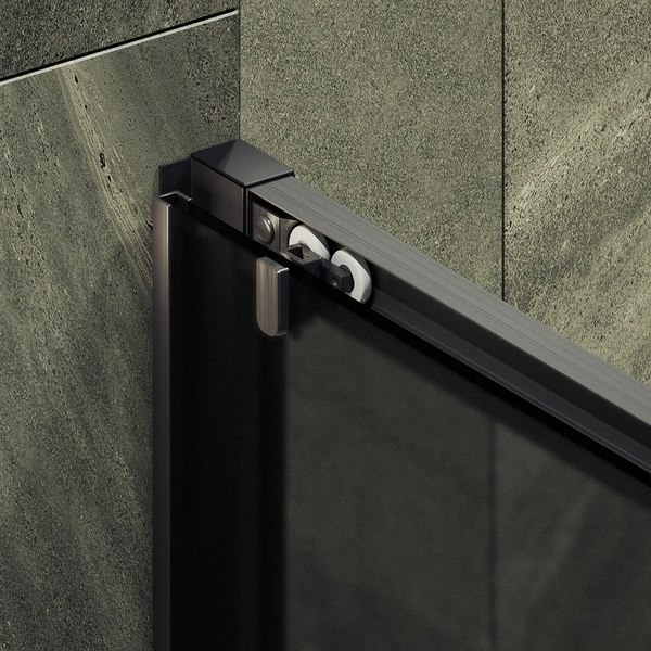 Душевая дверь MaybahGlass 195x120 / MGD-1288-6 (графит матовый/черный)