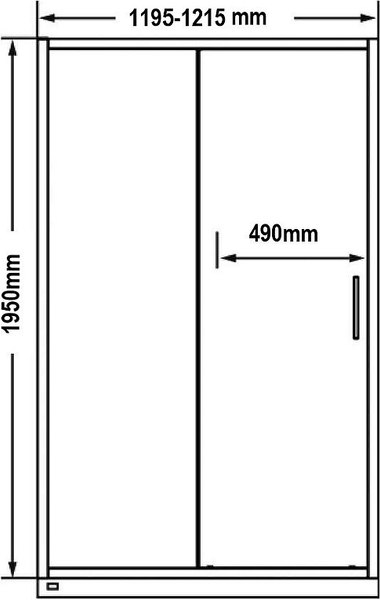 Душевая дверь MaybahGlass 195x120 / MGD-1288-6 (графит матовый/черный)