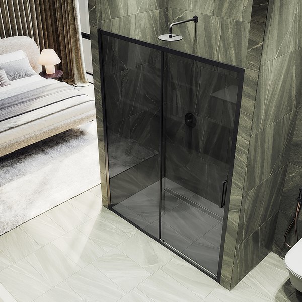 Душевая дверь MaybahGlass 195x150 / MGD-1285-6 (графит/черный)