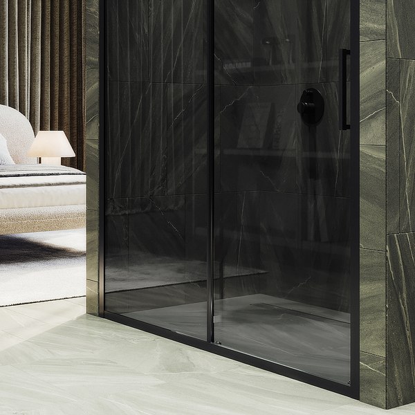 Душевая дверь MaybahGlass 195x150 / MGD-1285-6 (графит/черный)