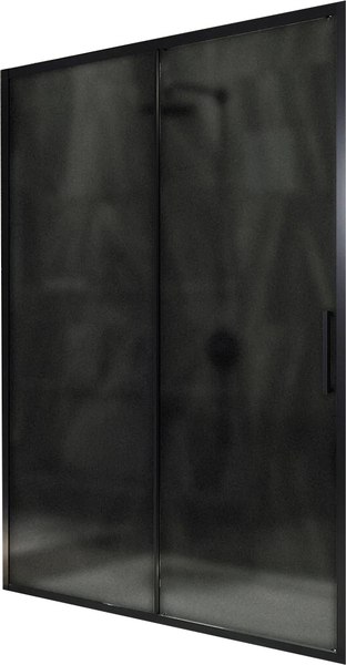 Душевая дверь MaybahGlass 195x150 / MGD-1289-6 (графит матовый/черный) - фото