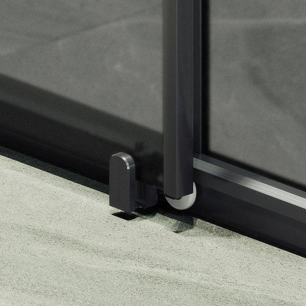 Душевая дверь MaybahGlass 195x150 / MGD-1289-6 (графит матовый/черный)