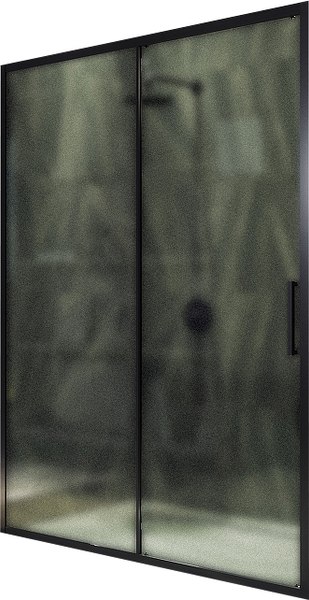 Душевая дверь MaybahGlass 195x150 / MGD-1281-6 (сатин/черный) - фото