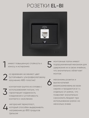 Розетка El-Bi Zena-Vega / 609-014800-221