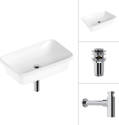 Умывальник Lauter 21370 + клапан 21190CH + сифон 21635CH - фото