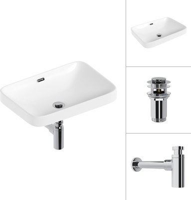 Умывальник Lauter 21441A + клапан 21190CH + сифон 21635CH - фото