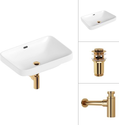 Умывальник Lauter 21441B + клапан 21190G + сифон 21635G - фото