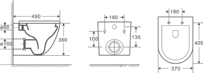 Унитаз подвесной D&K Matrix DT1396516