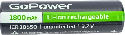 Аккумулятор GoPower 18650 Li-ion 3.7В 1800mAh / 00-00018351 - фото