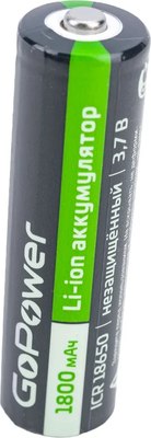 Аккумулятор GoPower 18650 Li-ion 3.7В 1800mAh / 00-00018351